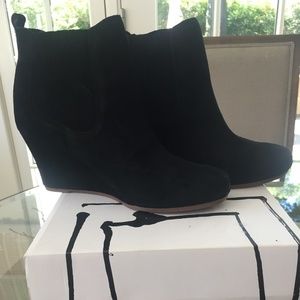 Dolce Vita Wedge Booties - Posie - Black Suede Size 8.5